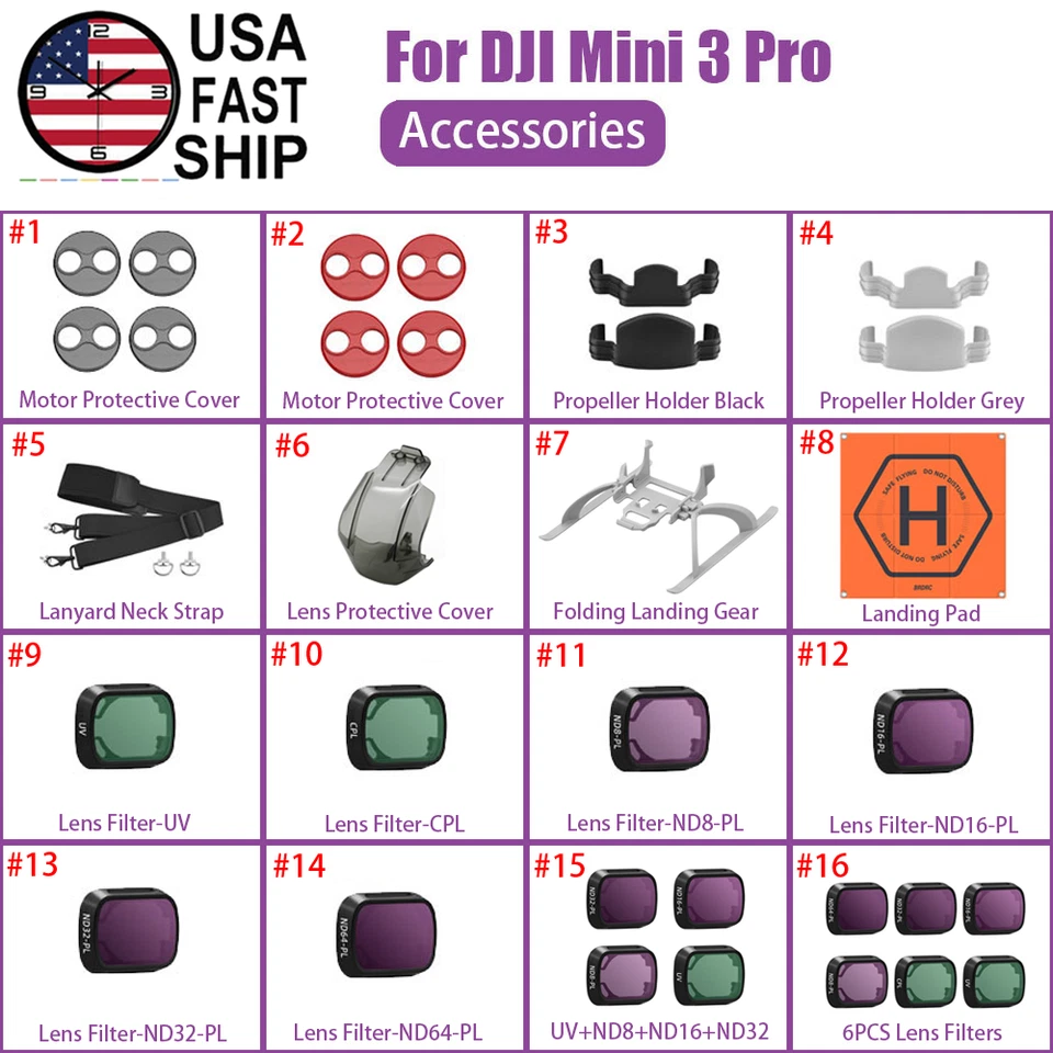 OEM For DJI Mini 3 Pro Drone Replacement Parts Accessories Arm Shell Motor Lot - Image 2 of 4