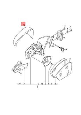 VW SKODA AMEO POLO DERBY VENTO-IND MIRROR CAP PRIMED 6RF857538GRU