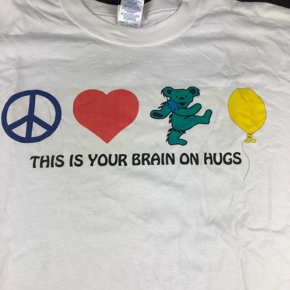 The Grateful Dead Shirt Men's Extra Extra Large White This Is Your Brain On Hugs - Image 3 of 4