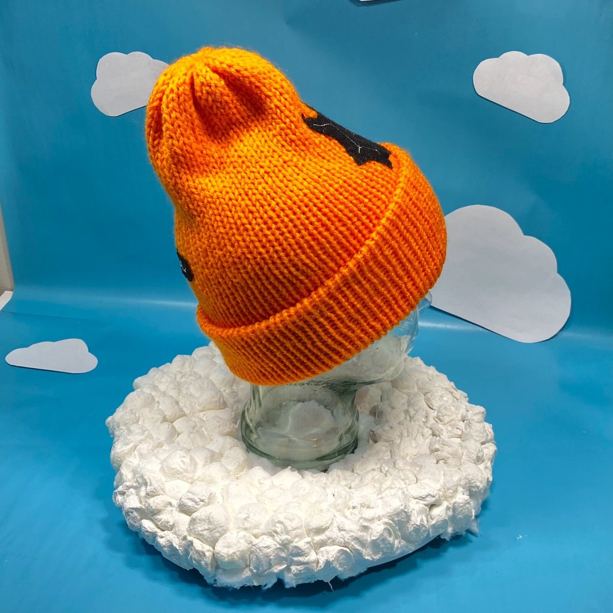 Plasma Beamz Handmade Orange Knit Beanie One Size | eBay display picture 2