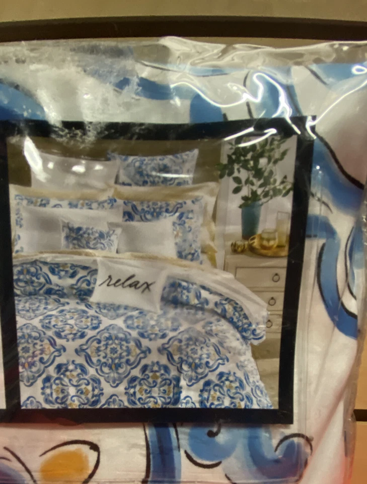 Juego de 3 fundas de edredón Charter Club Damask Designs completo/queen azul @ Foto 2 de 3