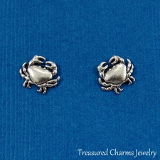 925 Sterling Silver Crab Post Earrings - Sea Life Crustacean Stud Earrings NEW