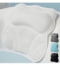 Thick Padded Ergonomic Bath Pillow for Tub, Bathtub Headrest Neck and Back