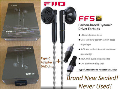 FiiO FF5 Carbon-based 14.2mm Dynamic Driver Earbuds,Alumium Shell With 3.5mm/4.4