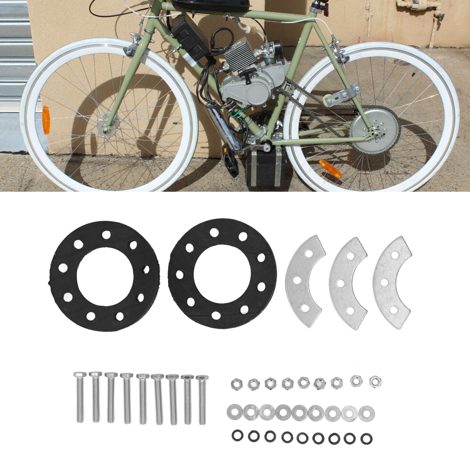 9 Hole Rear Sprocket Mount Rubber Pads Kit For 48cc 66cc 70cc 80cc 2 Stroke Moto