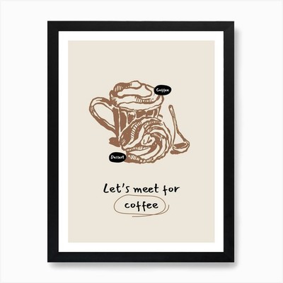 Let'S Meet For Coffee Kunstdruck gerahmt Wandbild Poster Leinwanddruck Bild