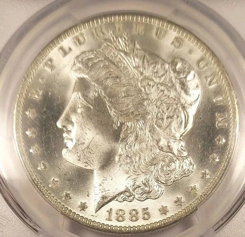 1885-O Morgan Silver Dollar $1 PCGS MS65 - Bright and Flashy! New Holder!