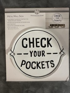Huntington House-"Check Your Pockets"-Laundry Room Sign-Metal Distressed-KK