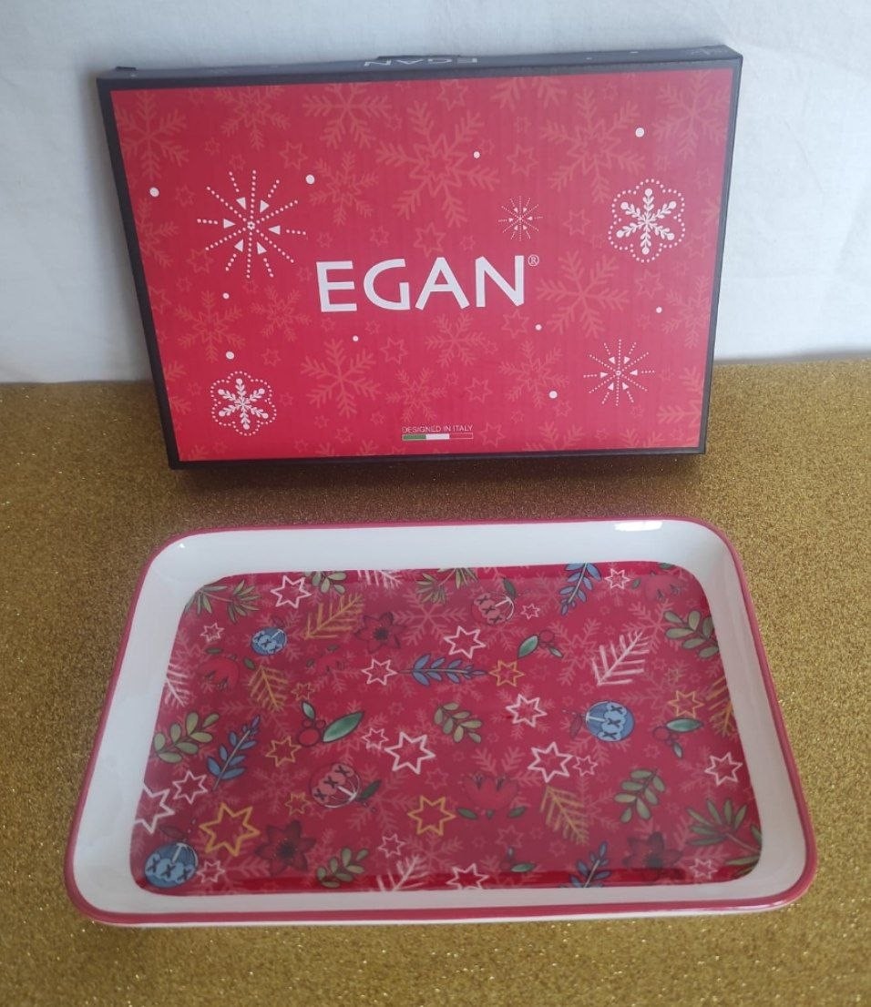Egan Vassoio Porcellana Smaltata Decorazioni Natalizie 21x14 cm, foto 3