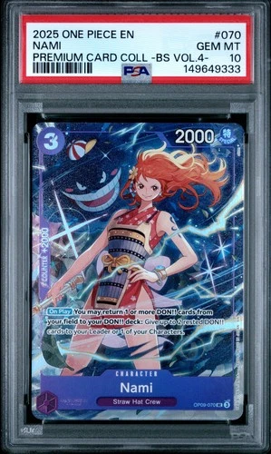 One Piece Gengar Nami OP09-070 Premium Card Collection Vol.4 Foil PSA 10 English