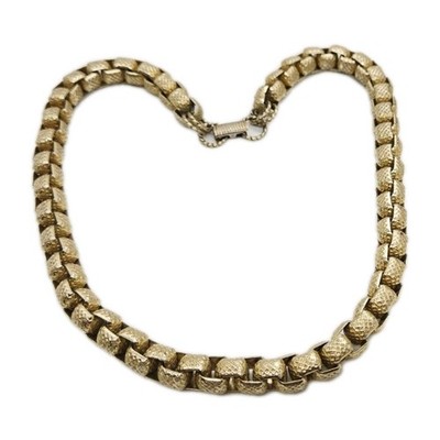 Sarah Coventry Choker Necklace eloxal Link Chain Pale Gold Couture Vintage 16''