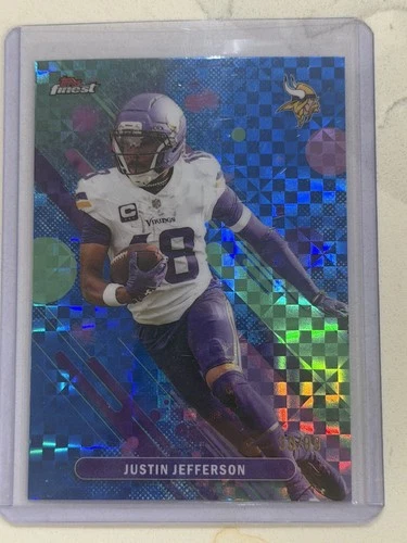 Topps 2025 Finest Justin Jefferson X-Fractor Blue 99/99 Minnesota Vikings