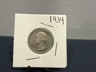 1934 Washington Quarter 90% silver coin very fine coin. Great Condition