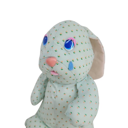Vintage 80s Spearhead Marketing Plush Crying Green Bunny Rabbit Easter Stuffed - Bild 2 von 9