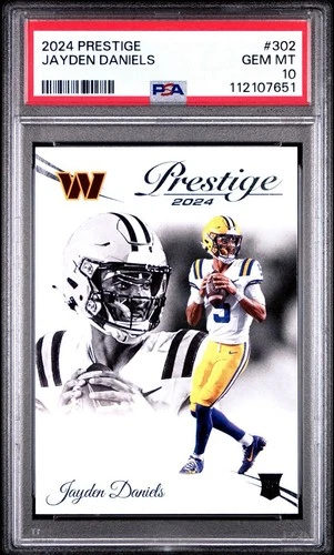2024 Panini Prestige Jayden Daniels #302  PSA 10 GM MT + 1 Bonus Jayden RC Card