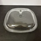 Vintage Corning Ware Pyrex Square Glass Domed Replacement Lid Clear 10 1/4"