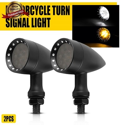 2X Motorcycle LED Turn Signal Light Amber/White For Harley Sportster XL 1200