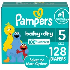 Pampers Baby Dry Diapers Size 5, 128 Count 0.29 per diaper