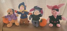 vtg Winnie The Pooh Halloween Disney Store Bean Bag Plush Set