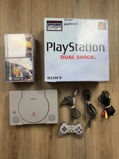 Original Sony PlayStation 1 Video Game Console Complete With Box + 15 Games READ