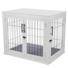 Heavy-Duty Dog Crate 36" Wooden Kennel for Small, Medium, and Large Dogs, White