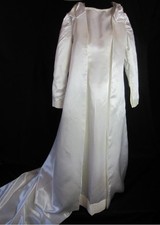  VTG 1966 Wedding Gown Custom Bride Dress, Cape Cathedral Train White Satin OOAK