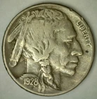 1928 S Buffalo Nickel 5c US Coin Fine Circulated Copper Nickel Content
