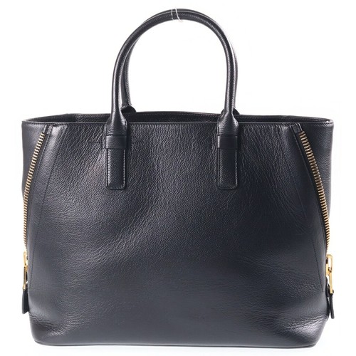 Tom Ford Jennifer Tote Medium 2WAY Leather Shoulder Bag Black Pre-owned