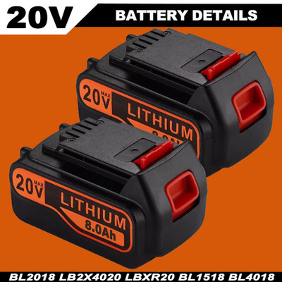 8.0Ah 20Volt LB2X4020 Battery FOR Black and Decker 20V MAX Lithium LBXR20 LBX20 