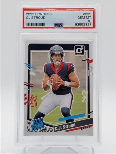 CJ STROUD 2023-24 DONRUSS RATED ROOKIE FOOTBALL TEXANS B RC PSA 10 Q4320
