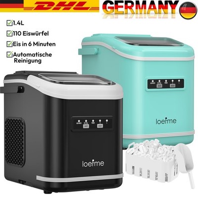 Eiswürfelmaschine 1,4L Eiswürfelbereiter 9 Eiswürfel in 6min für Party Büro 2026