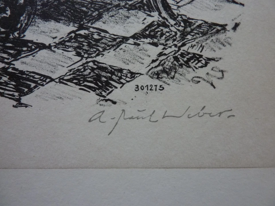 A.PAUL WEBER - Original Lithographie 1975 "Maria Theresia und der Alte Fritz" !! - Bild 3 von 4