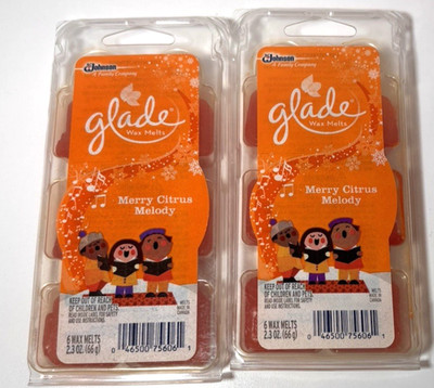 Glade Wax Melts MERRY CITRUS MELODY 12 Count Christmas Holiday Orange