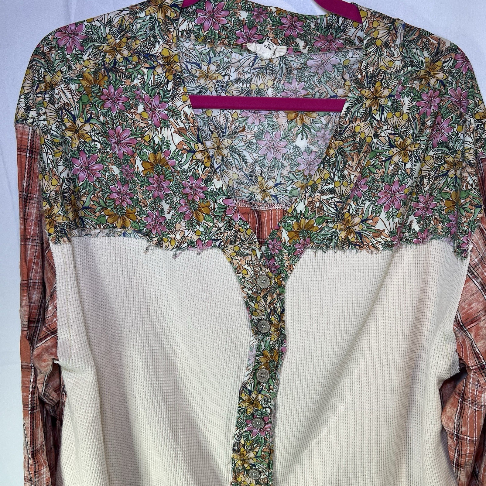 POL Women’s Medium Mixed material patchwork flann… - image 4