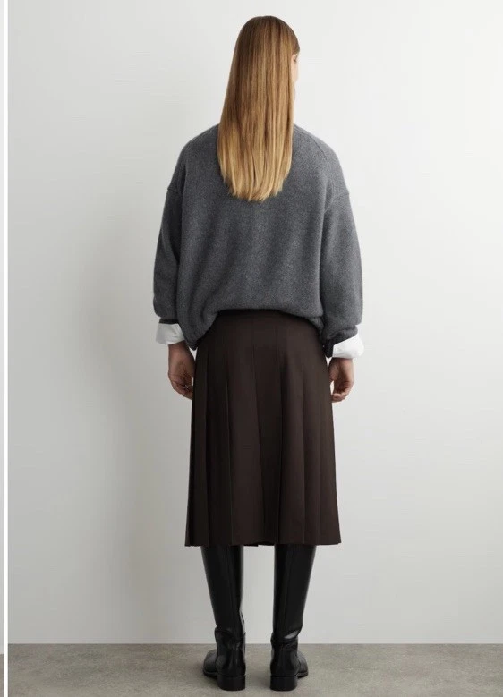 COS x Le Kilt Dark Brown BELTED WOOL-BLEND MINI KILT Size 40 - Image 4 of 4