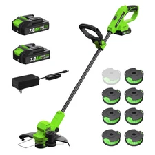 String Trimmer, 20V 12-inch Cordless Weed Wacker with Auto Line Feed, 2 X 2.0...