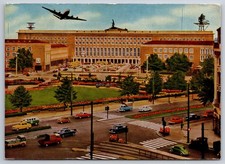 Vtg Postcard Berlin Airport 4 Engine Plane Flyover Flughafen Tempelhof Germany