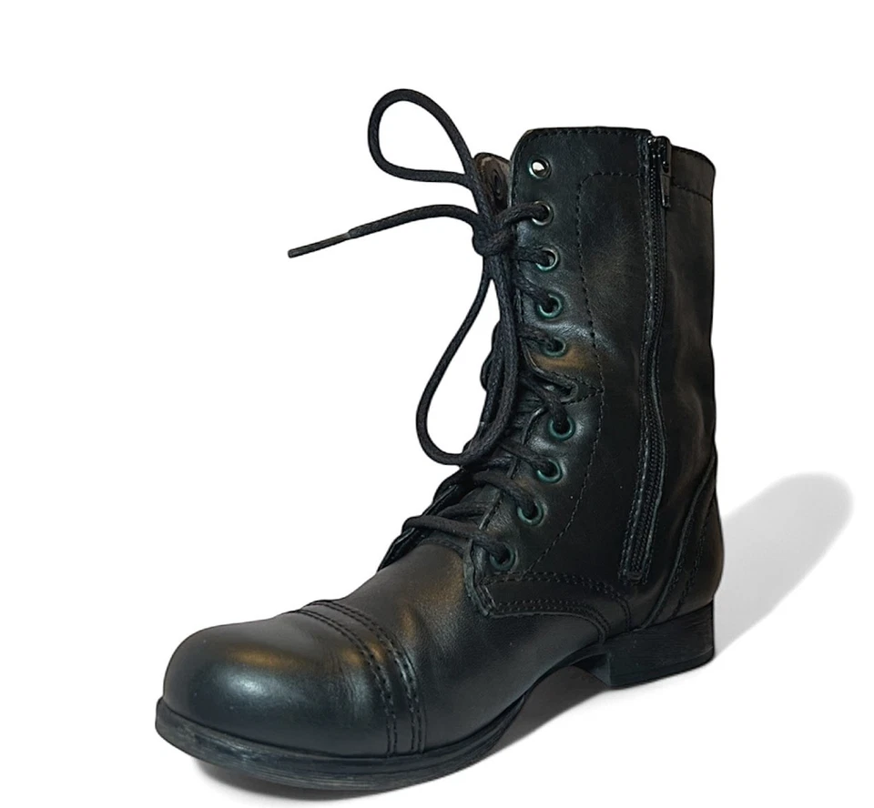 Women’s Steve Madden Lace Up Troopa Chunky Heel Combat Boots Black Size 6.5 - Image 3 of 4
