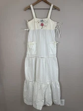 Vintage 70’s 80’s Young Edwardian by Arpeja Embroidered Maxi Sun Dress sz 7