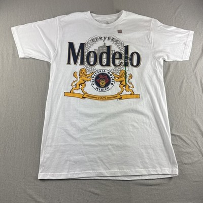 Cerveza Modelo Beer T-Shirt Size M White Ripple Junction Athletic Fit Cotton NEW