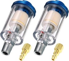Air Water Oil Separator Filter 14 Npt Compressor Spray Gun 2 Pack Aluminum