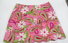 Lilly Pulitzer Pink Floral Paisley Cotton Skirt Size 4 - Butterflies and Daisies