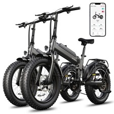 20'' Foldable Electric Bike Peak 1000W 25MPH Dual Disc Brakes 7-Speed Off-Road