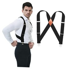 Suspenders for Men Heavy Duty Belt Black