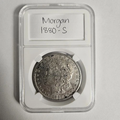 Morgan Dollar 1880 San Francisco Silver $1 Coin AU