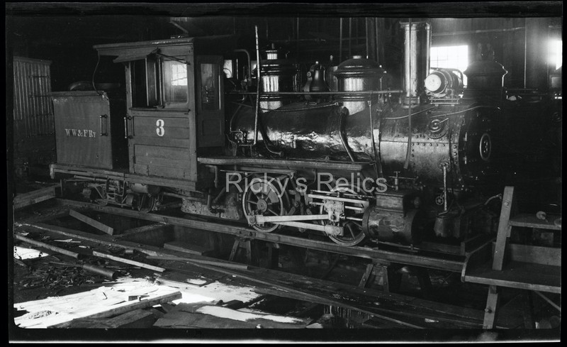 Original Negative WW&F 3 0-4-4 Wiscasset Waterville Farmington Alna ME 30’s Barn