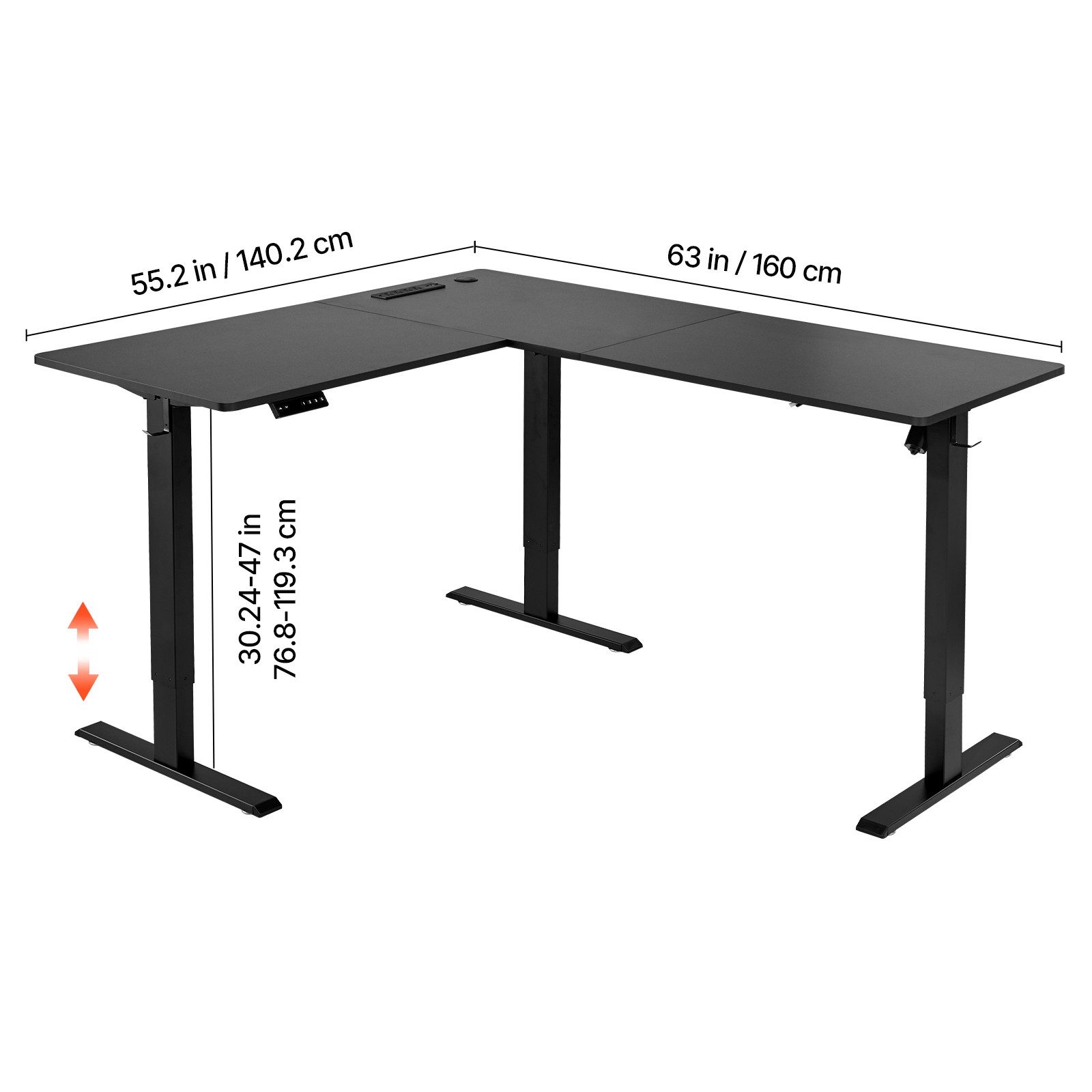Uimoso L Shaped Desk Electric Adjustable Height Corner Gaming Desk with Wheels