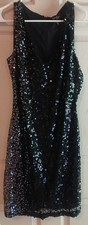 Jessica Simpson Dress Size 6 Black Evening Cocktail Dress With Silver Sequence