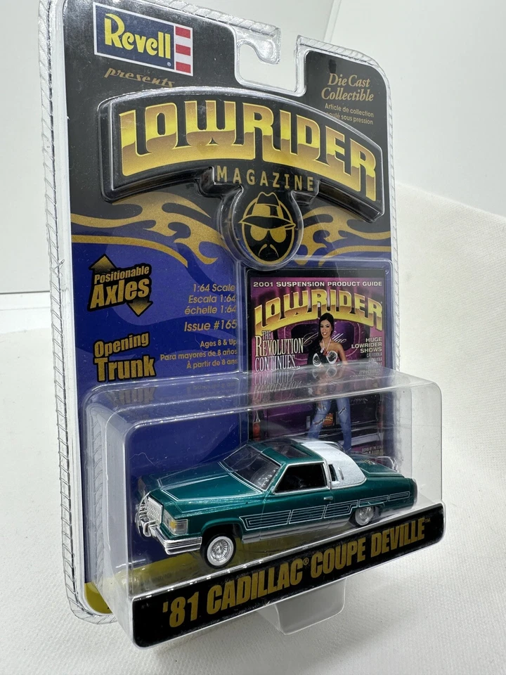 Revell Lowrider Magazine 1981 Cadillac Coupe Deville 1:64 Green Diecast Car 2004 - Image 2 of 4
