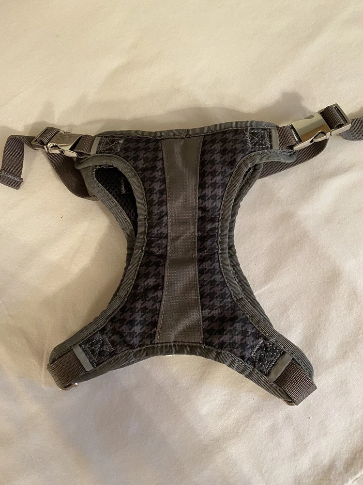 Dog Harness Small With Handle Adjustable & Cushioned Grey